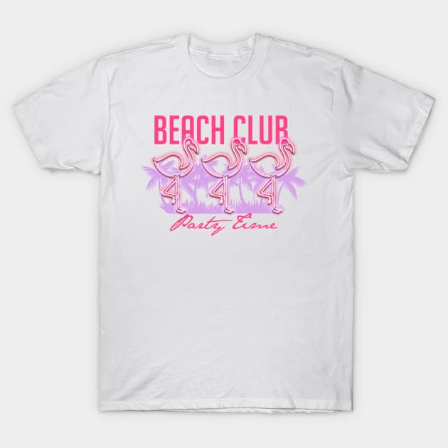 Beach Club Party Time T-Shirt by NJORDUR